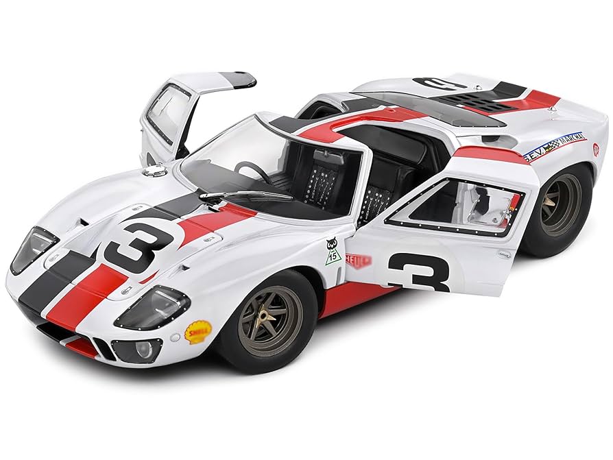 ソリド 1/18 フォードGT40 ホワイト/ブルー FORD GT40 MK1 - WHITE / BLUE STRIPES - 1968 - Solido